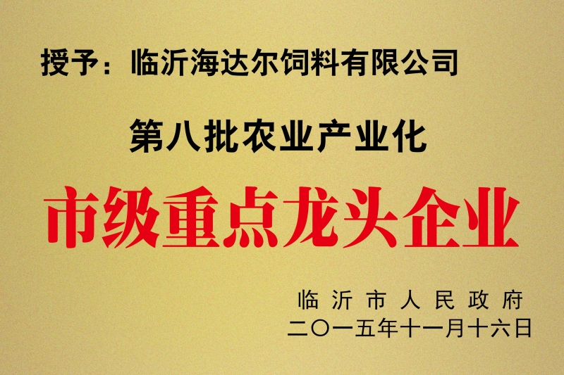 2015市級(jí)重點(diǎn)龍頭企業(yè)